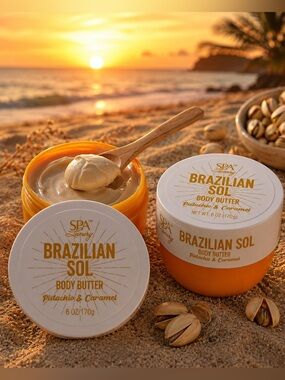 🧡NWT Tik Tok Viral Spa Luxury Brazilian Sol Pistachio&Caramel Body Butter Unisex